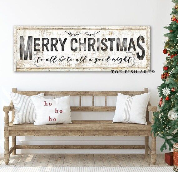 Merry Christmas Sign Modern Farmhouse Wall Decor Merry – Etsy In Farmhouse Ornament Wall Art (View 11 of 15)