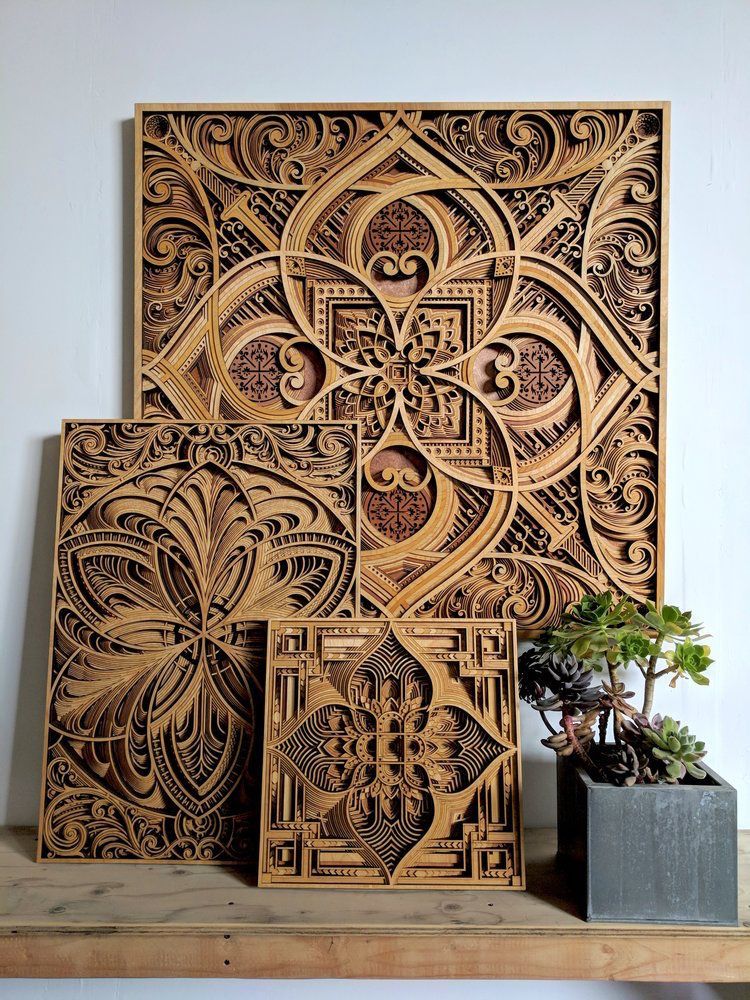 Mesmerizing Laser Cut Wood Wall Art Feature Layers Of Intricate Patterns With Regard To Intricate Laser Cut Wall Art (View 6 of 15)