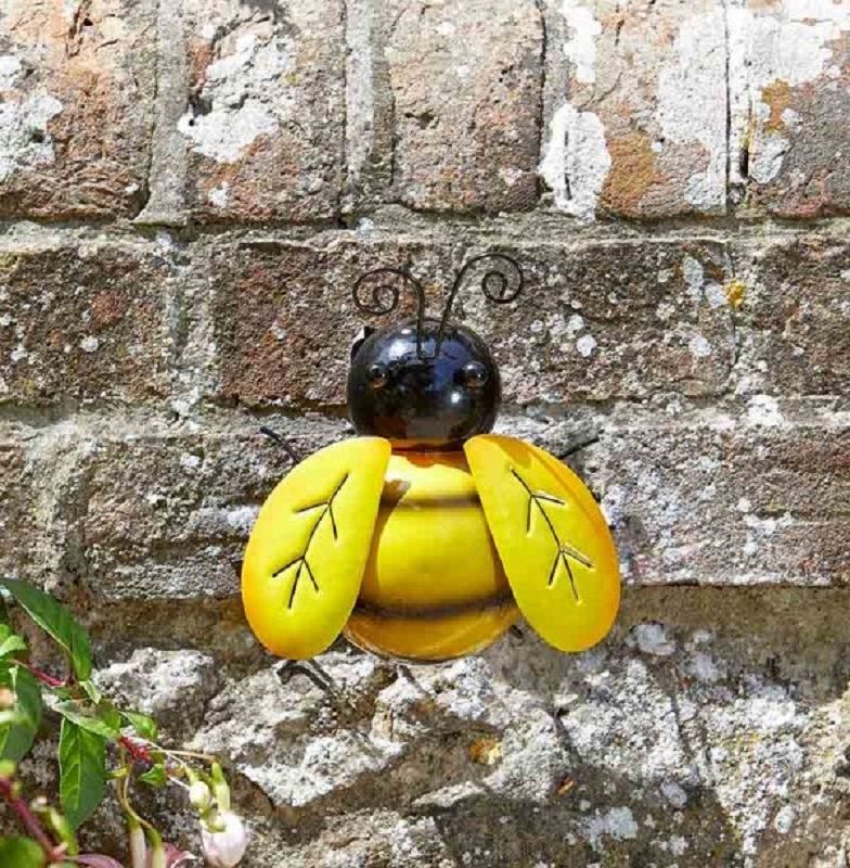 Metal Bee Wall Art, Hand Painted, Lrg – The Garden Factory With Bee Ornament Wall Art (View 6 of 15)