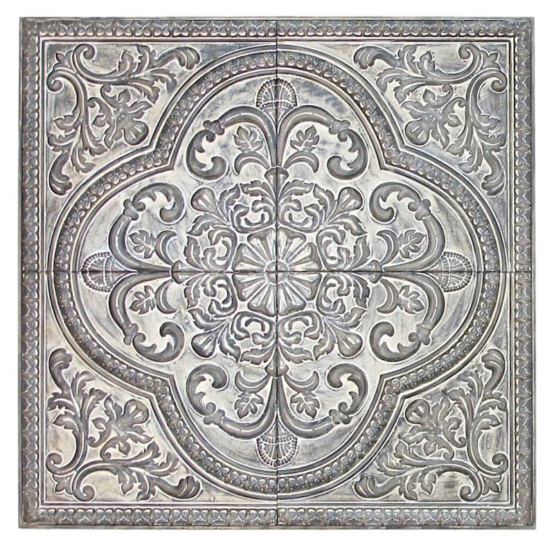 Metal Grey Square Wall Art, 36" For Gray Metal Wall Art (View 3 of 15)