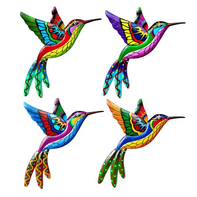 Metal Hummingbird Art Decoration Colorful 3d Bird Outdoor Sculpture Living  Room Terrace Balcony Hanging Ornaments – Wind Chimes & Hanging Decorations  – Aliexpress Pertaining To 3d Metal Colorful Birds Sculptures (Photo 4 of 15)