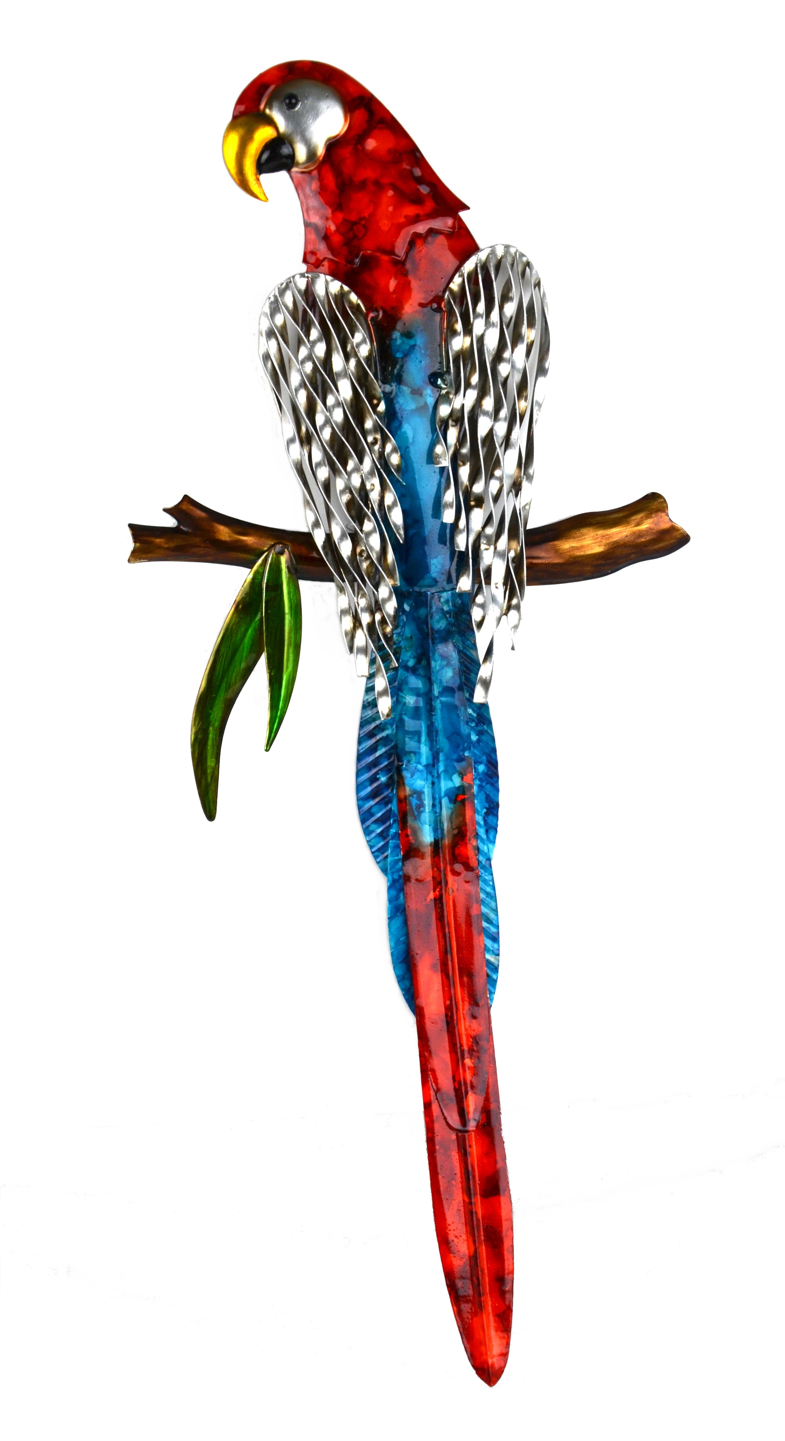 Metal Red Macaw Wall Art In Bird Macaw Wall Sculpture (Photo 15 of 15)