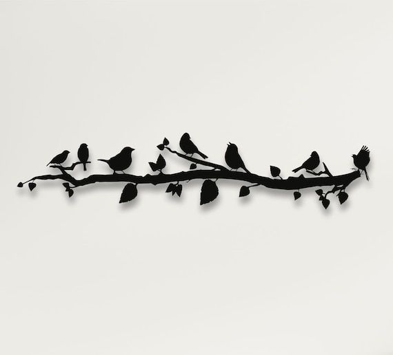 Metal Wall Decor Birds On Branch Metal Birds Wall Art Birds – Etsy For Metal Bird Wall Art (View 11 of 15)