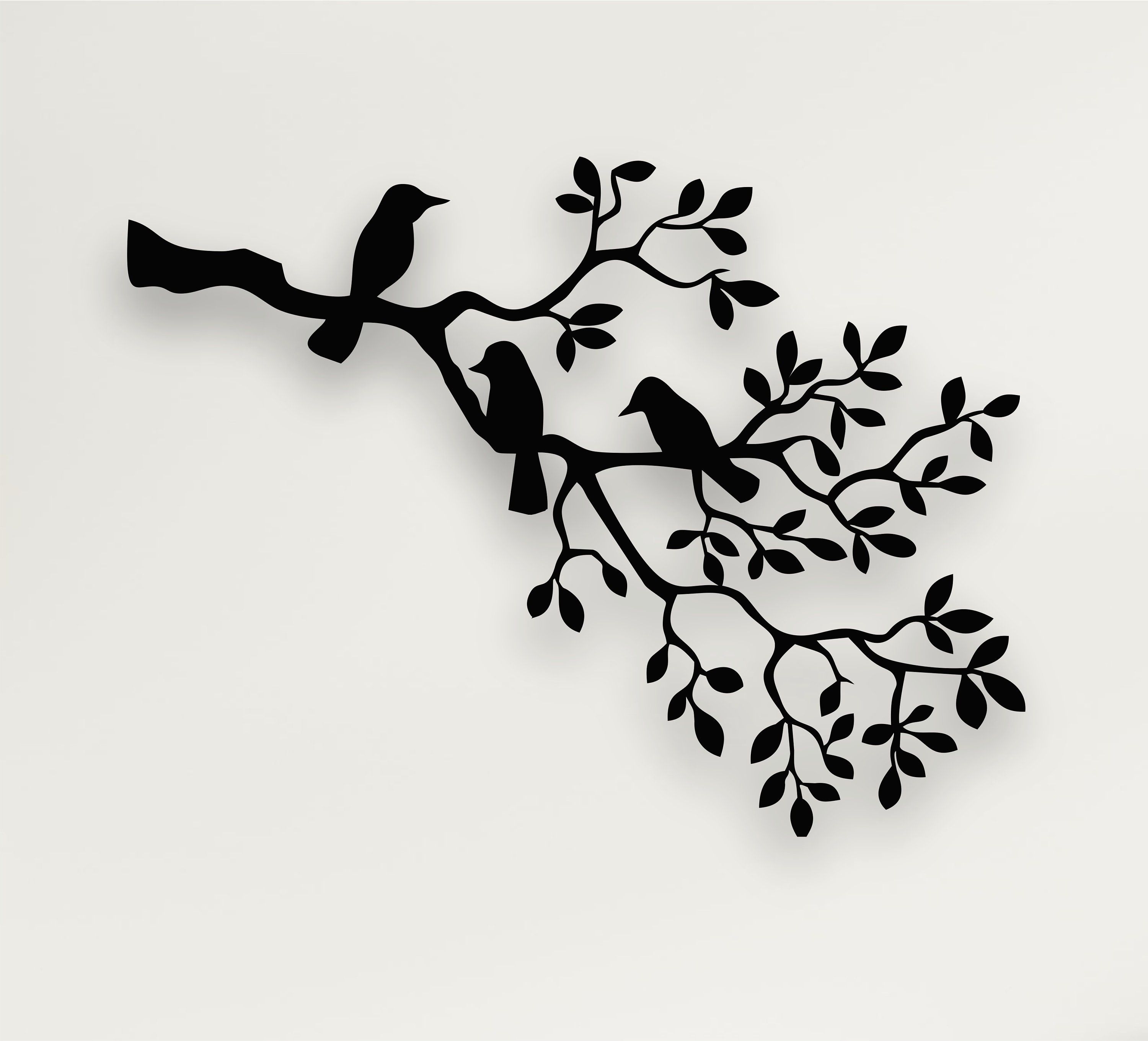 Metal Wall Decor Birds On Branch Metal Birds Wall Art Metal – Etsy Intended For Bird On Tree Branch Wall Art (View 11 of 15)