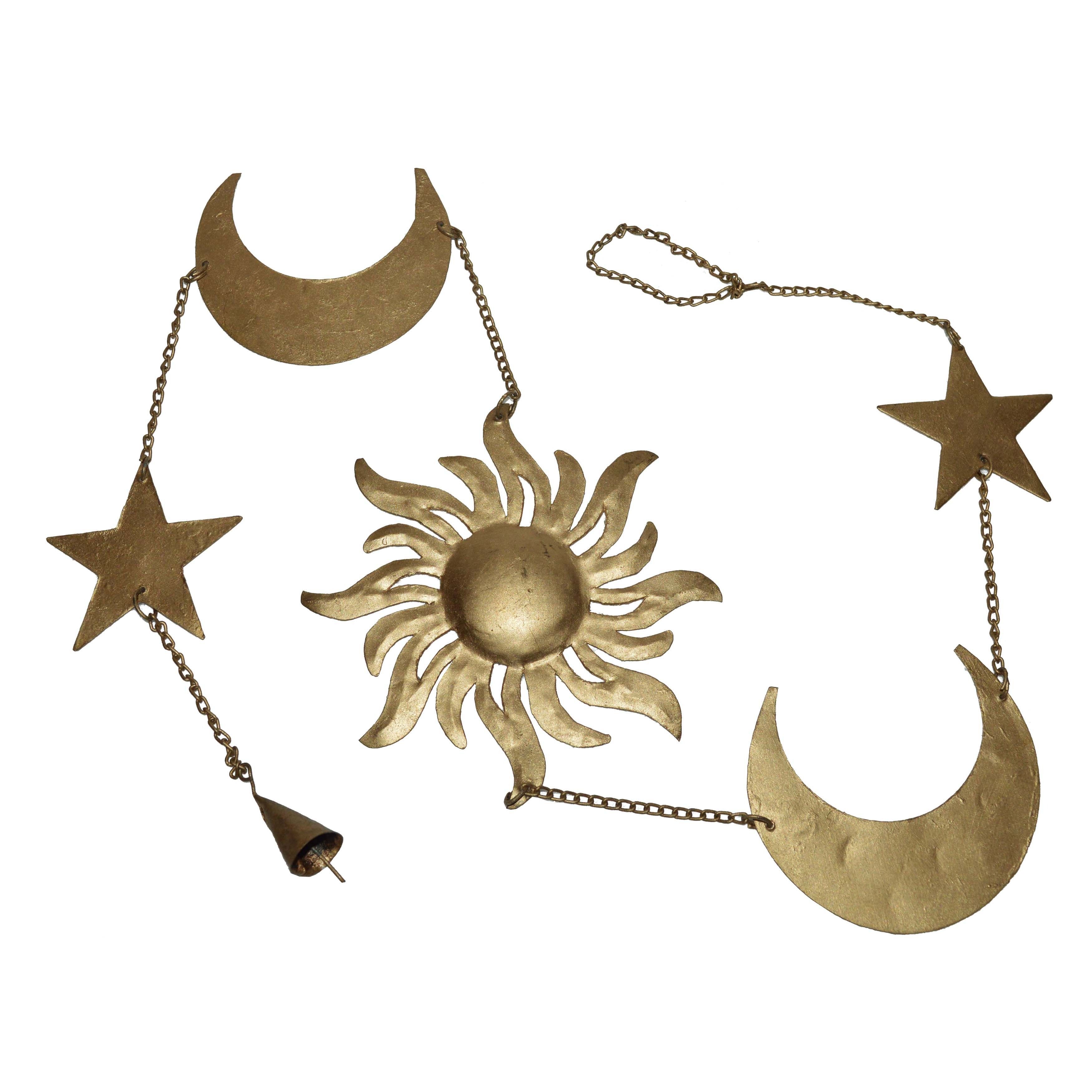 Metal Wall Hangings Golden Iron Sun Moon Star Wall Hanging, For Decoration,  Size: 110 Cm With Sun Moon Star Wall Art (Photo 9 of 15)