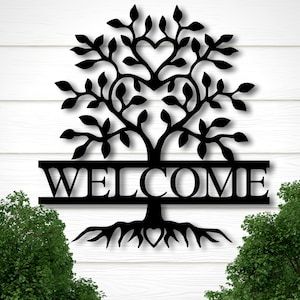Metal Welcome Sign – Etsy In Vintage Metal Welcome Sign Wall Art (View 14 of 15)
