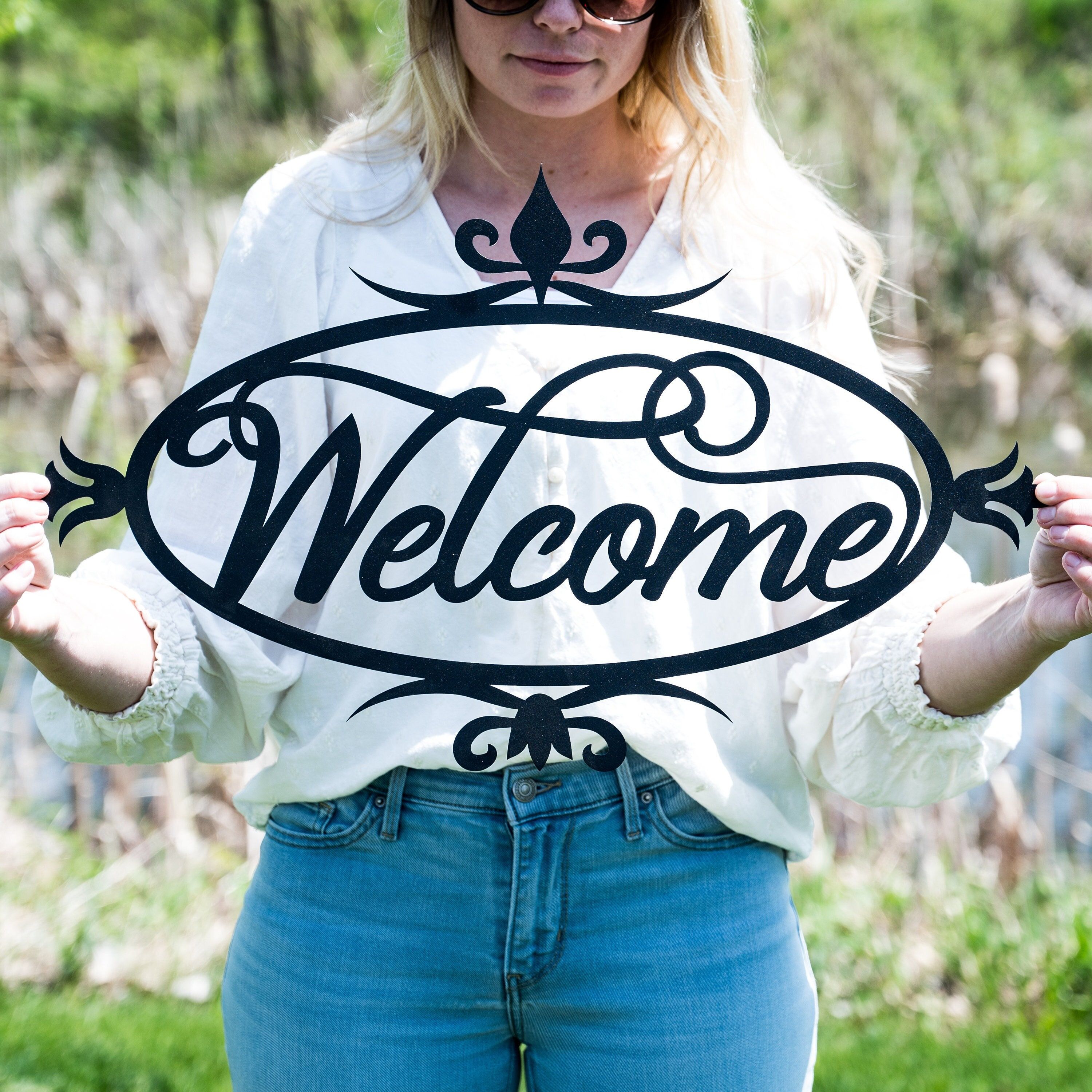Metal Welcome Signs – Etsy Pertaining To Vintage Metal Welcome Sign Wall Art (Photo 8 of 15)