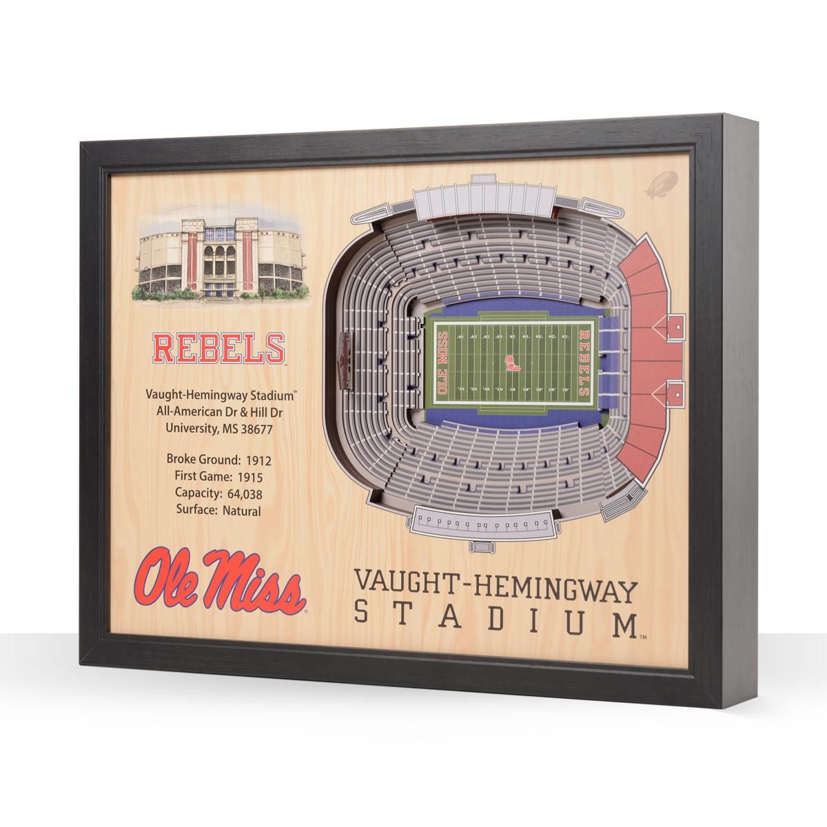 Officially Licensed Ncaa 25 Layer 3 D Wall Art – Mississippi Rebels | Hsn With 3 Layers Wall Sculptures (Photo 10 of 15)