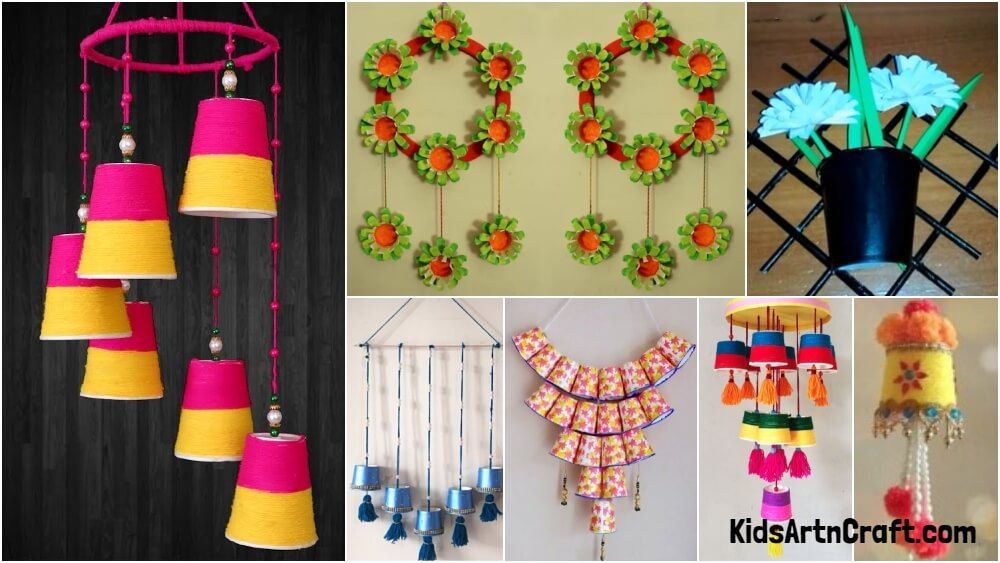 Paper Cup Wall Hanging Crafts – Kids Art & Craft In Handcrafts Hanging Wall Art (View 14 of 15)