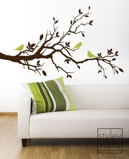 Pin On Faux Walls Painted Textured Etc With Regard To Bird On Tree Branch Wall Art (View 9 of 15)