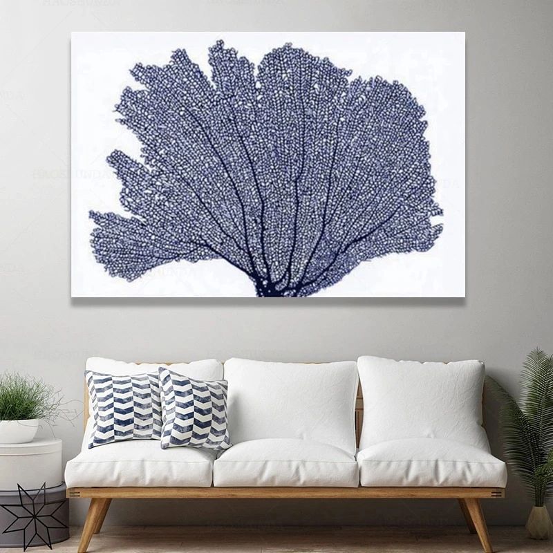 Sea Coral Posters And Prints Tropical Wall Art Canvas Painting Blue Coastal  Plants Picture For Nautical Home Decor|painting & Calligraphy| – Aliexpress Pertaining To Nautical Tropical Wall Art (View 15 of 15)