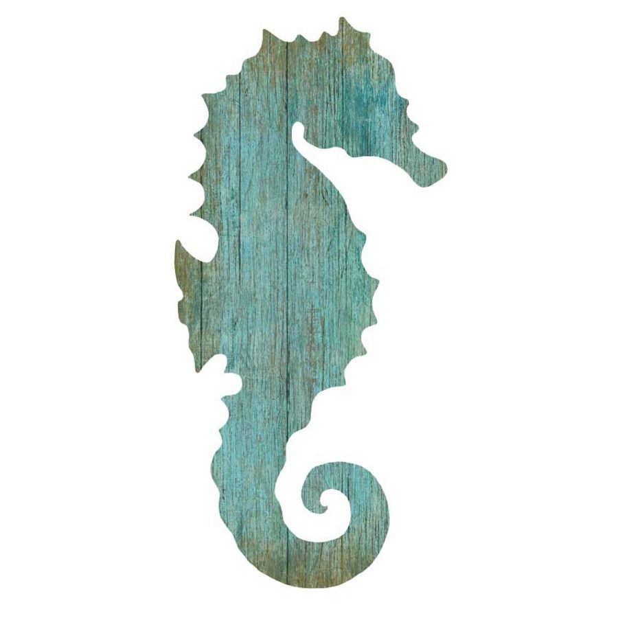 Seahorse Silhouette Facing Right Wall Art – Aqua – Beach Décor Shop Inside Seahorse Wall Art (Photo 10 of 15)