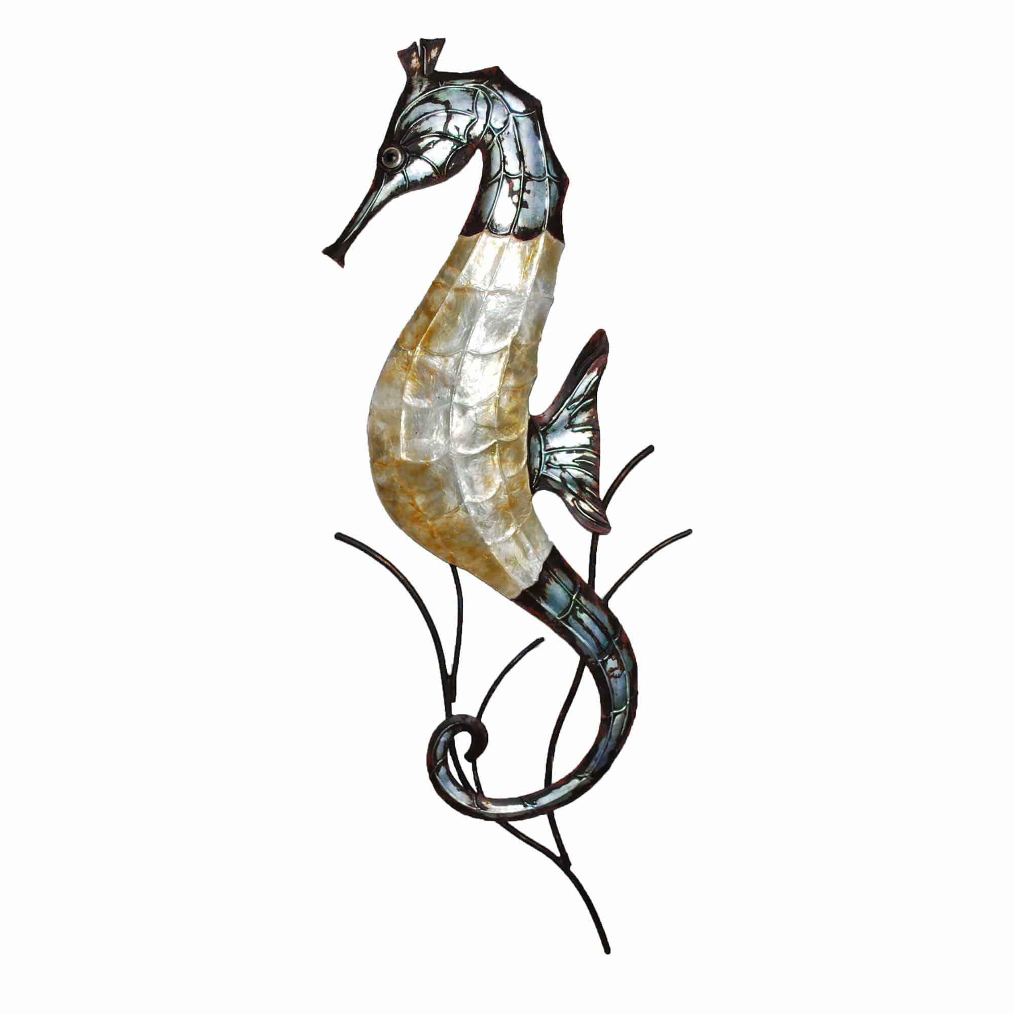 Seahorse Wall Decor Gray And Pearl (m8047) – Eangee Home Design – Shopeangee Within Seahorse Wall Art (View 14 of 15)