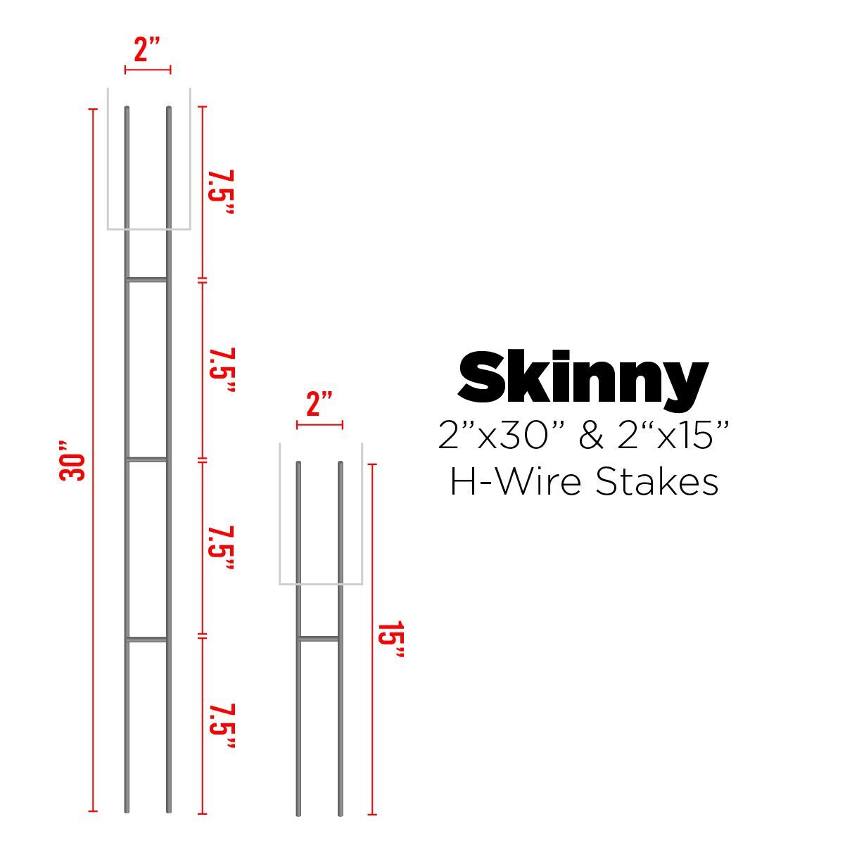 Specialty 2" Skinny Stakes | 2" X 15" And 2" X 30" | Signway For H Stakes H Frame Wire Wall Art (View 13 of 15)