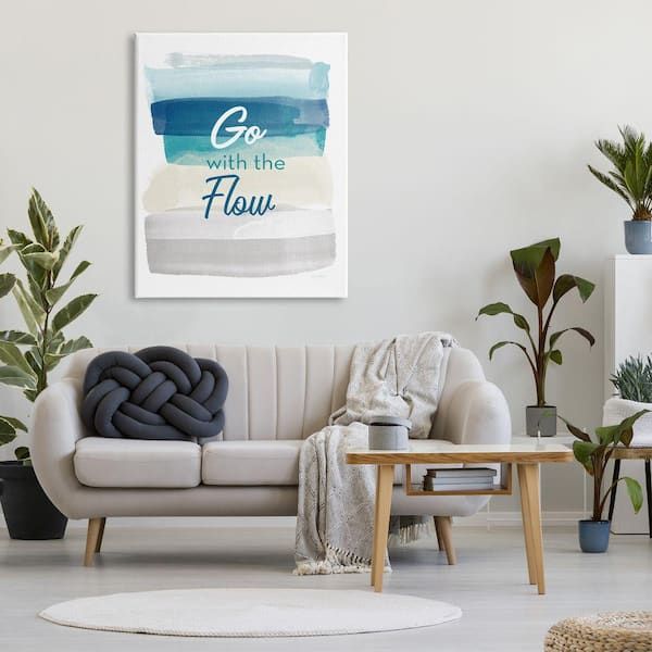 Stupell Industries "go With The Flow Nautical Beach Tone Ombre"linda  Woods Unframed Print Abstract Wall Art 36 In. X 48 In. Ae 969_cn_36x48 –  The Home Depot With Nautical Tropical Wall Art (Photo 14 of 15)