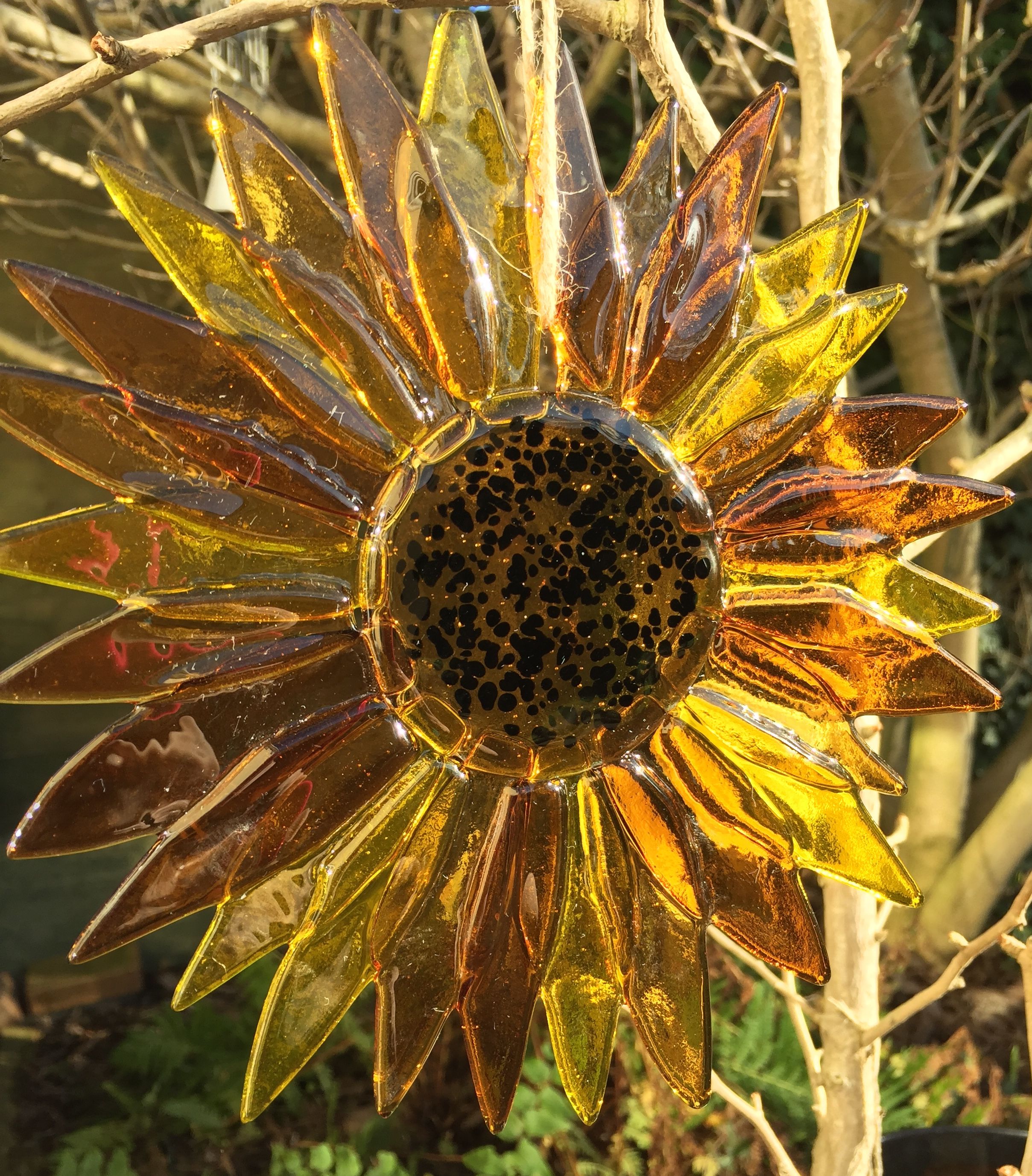 Sunflower Hanging Decoration. Transparent – Ginger Cat Glass Regarding Hanging Sunflower (Photo 12 of 15)