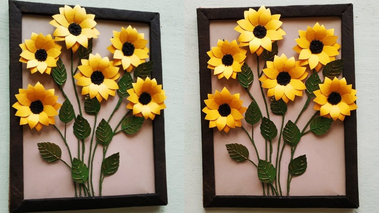 Sunflower Wall Hanging/diy Wall Decor – Youtube Intended For Hanging Sunflower (View 14 of 15)