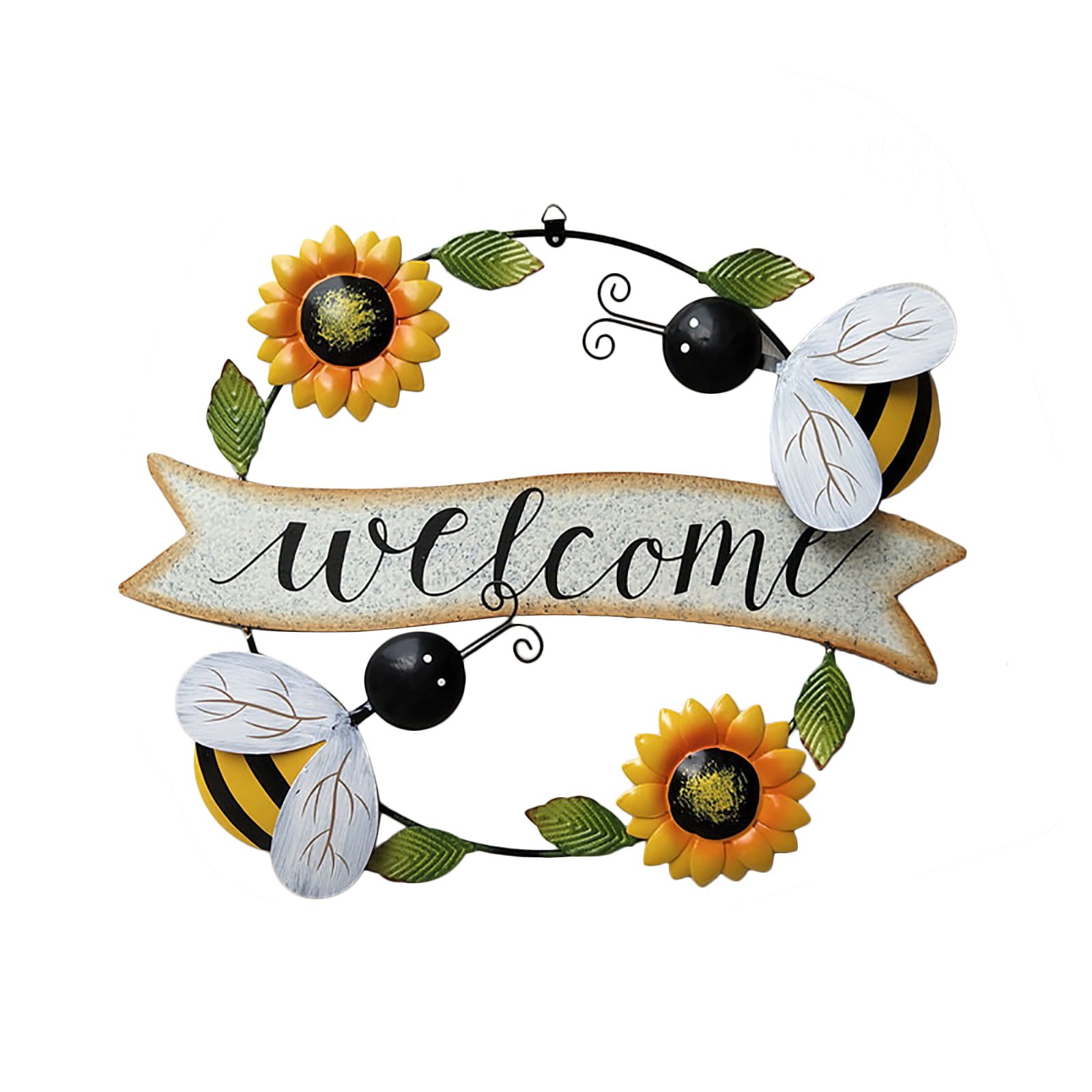 Sunflower Welcome Sign Decorative Vintage Metal Wall Hanging Home Garden  Decor – Welcome Plaque For Front Door, Garden Themed Sunflower & Butterfly  – Walmart Intended For Vintage Metal Welcome Sign Wall Art (Photo 5 of 15)