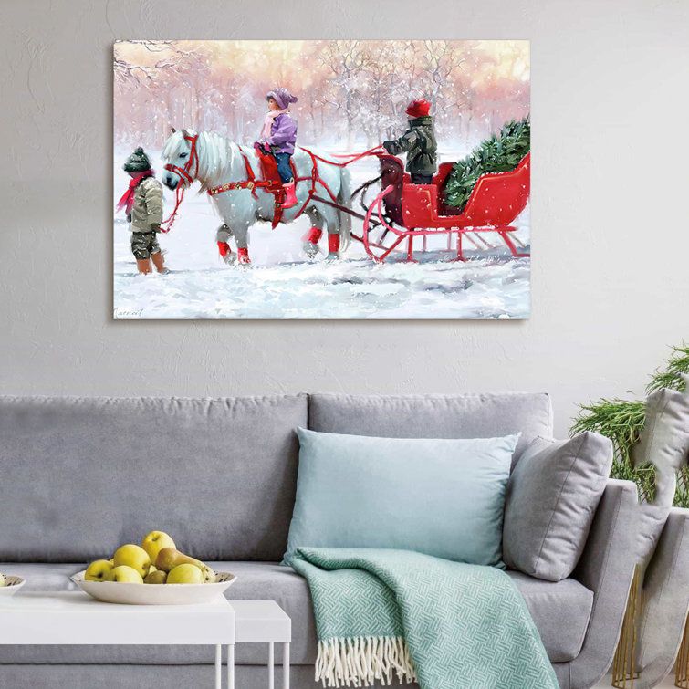 The Holiday Aisle® Christmas Decorations Vintage Christmas Wall Decor  Winter Tree Wall Art Prints Christmas Pictures Xmas Art For Bedroom Farmhouse  Decorations Framed On Canvas Painting | Wayfair Within Farmhouse Ornament Wall Art (View 10 of 15)