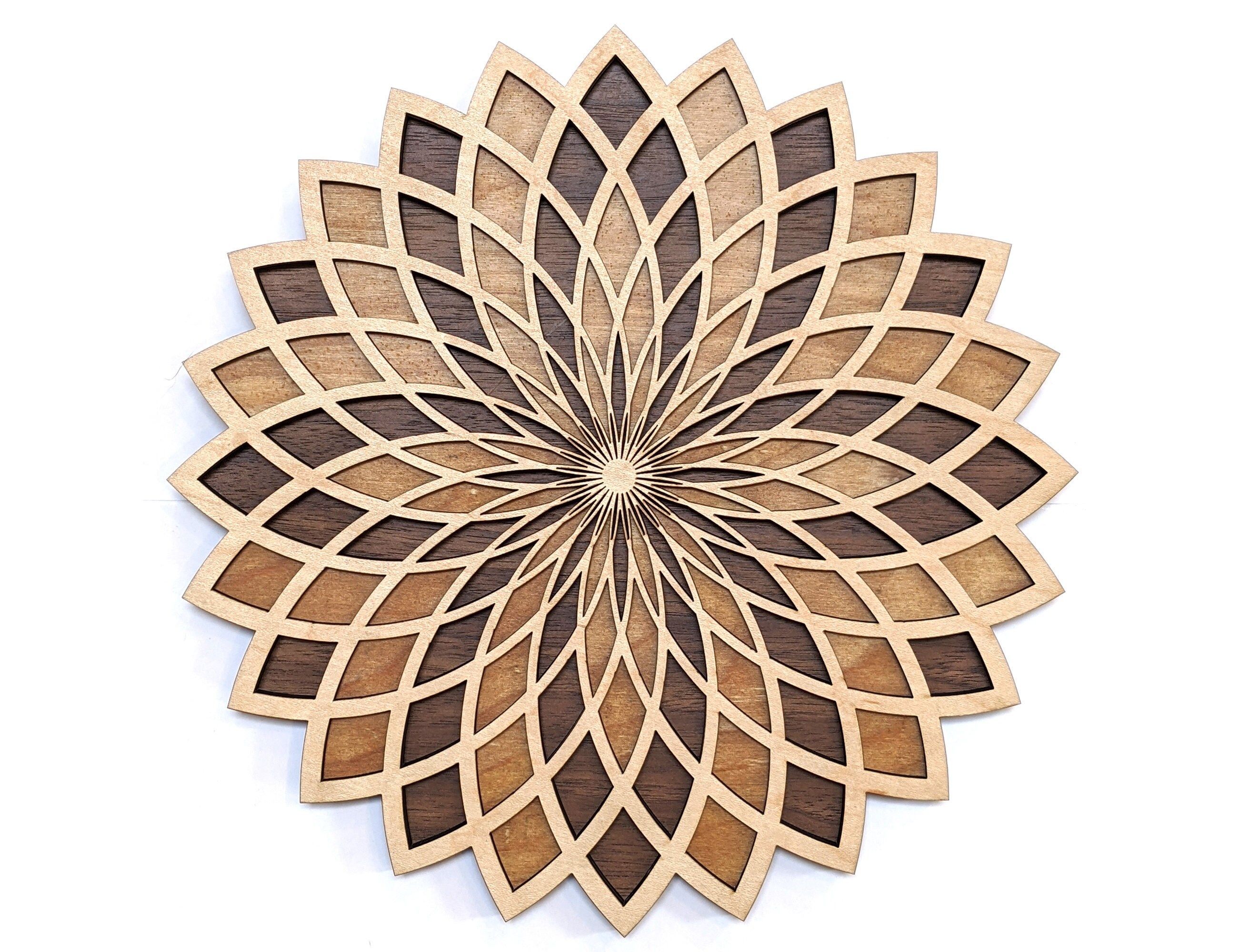 Torus Flower 3 Layer 18 22 Wood Wall Art Wooden Living – Etsy Inside 3 Layers Wall Sculptures (Photo 3 of 15)