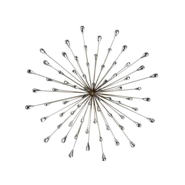 Tripar International, Inc 28 In. Round Metal Silver Starburst Wall Decor  33618 – The Home Depot Within Starburst Jeweled Hanging Wall Art (Photo 11 of 15)