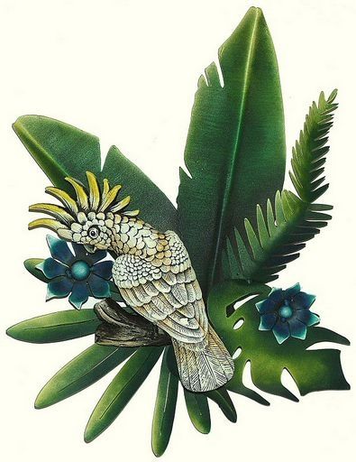 Tropical Bird Fish And Sun Wall Art Tropical Themed Wall Decor Intended For 3d Metal Colorful Birds Sculptures (Photo 9 of 15)