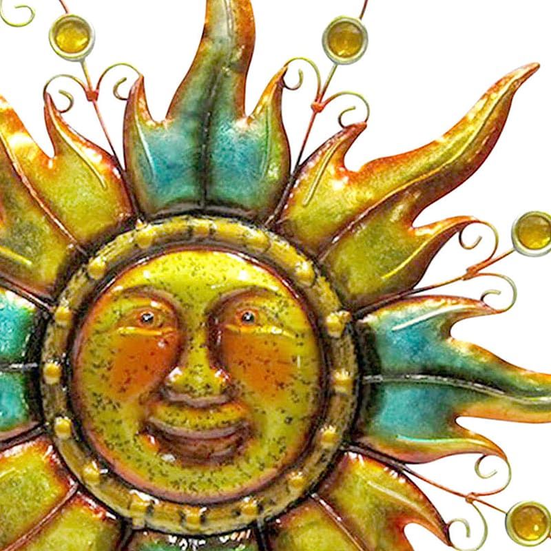 Two Tone Metal Sunface Wall Decor In Sun Face Metal Wall Art (View 5 of 15)
