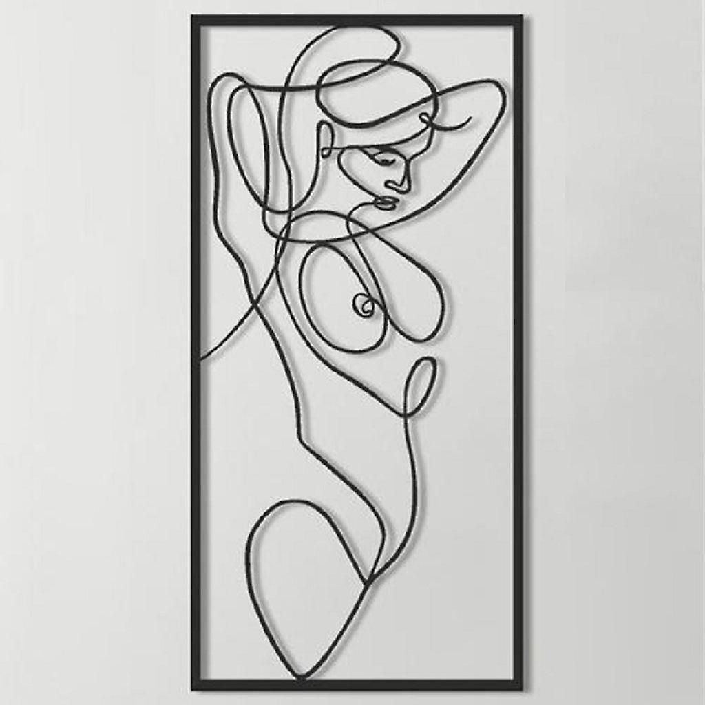 Wall Art For Bedroom Black And White Painting Minimalist Prints Line  Drawing Simple Women Body Shape Portrait Simplified Pictures Abstract Home  Decor | Fruugo Fr Throughout Black Minimalist Wall Art (View 7 of 15)