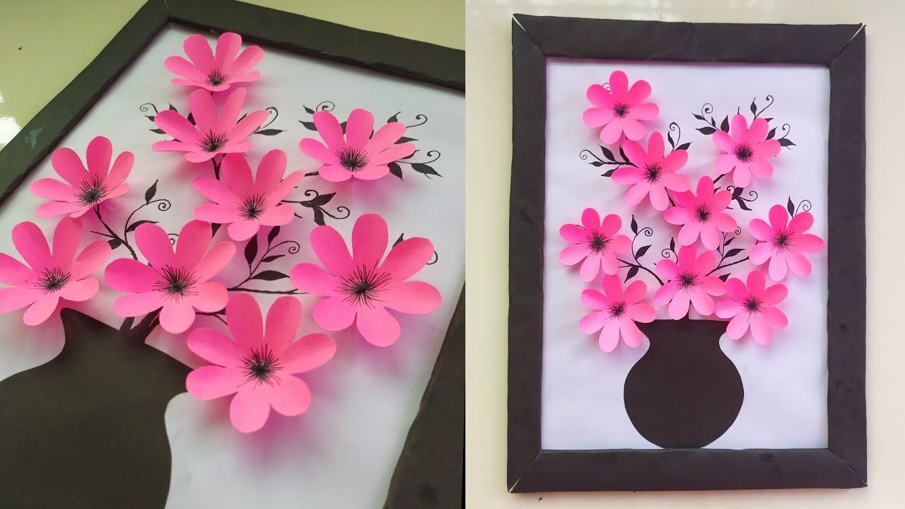 Wall Hanging Craft Ideas | Diy Wall Decor Idea | Wallmate | Paper Craft |  Paper Flower Wall Hanging – Youtube With Handcrafts Hanging Wall Art (Photo 10 of 15)