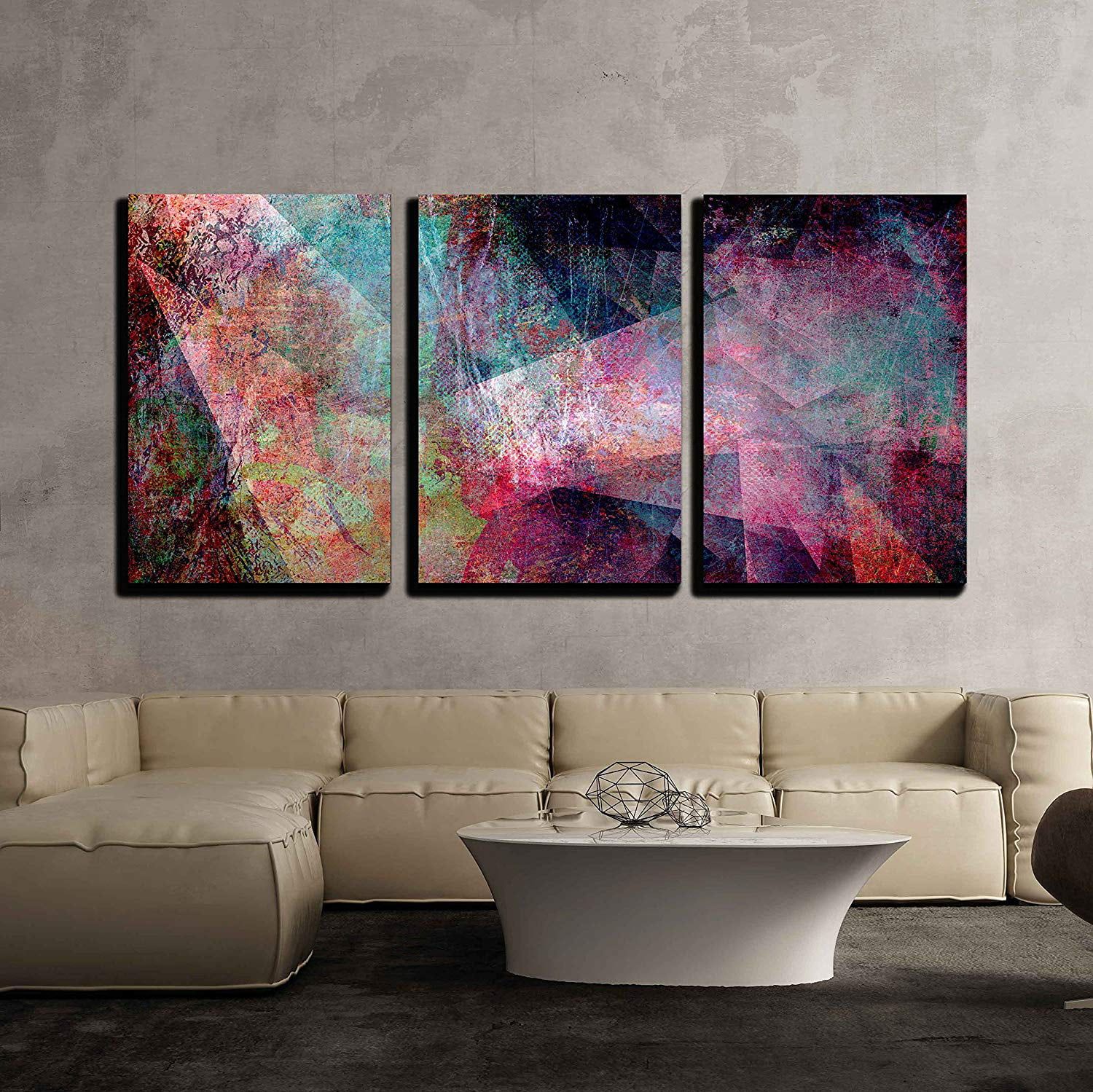 Wall26 3 Piece Canvas Wall Art – Abstract Mixed Media – Created Combining Different Layers Of Paint And Textures – Modern Home Decor  Stretched And Framed Ready To Hang – 24"x36"x3 For 3 Layers Wall Sculptures (View 2 of 15)