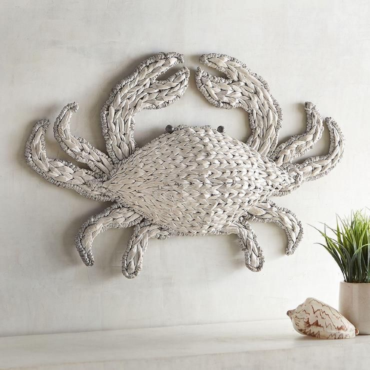 White Woven Crab Wall Decor Throughout Crab Wall Art (View 10 of 15)
