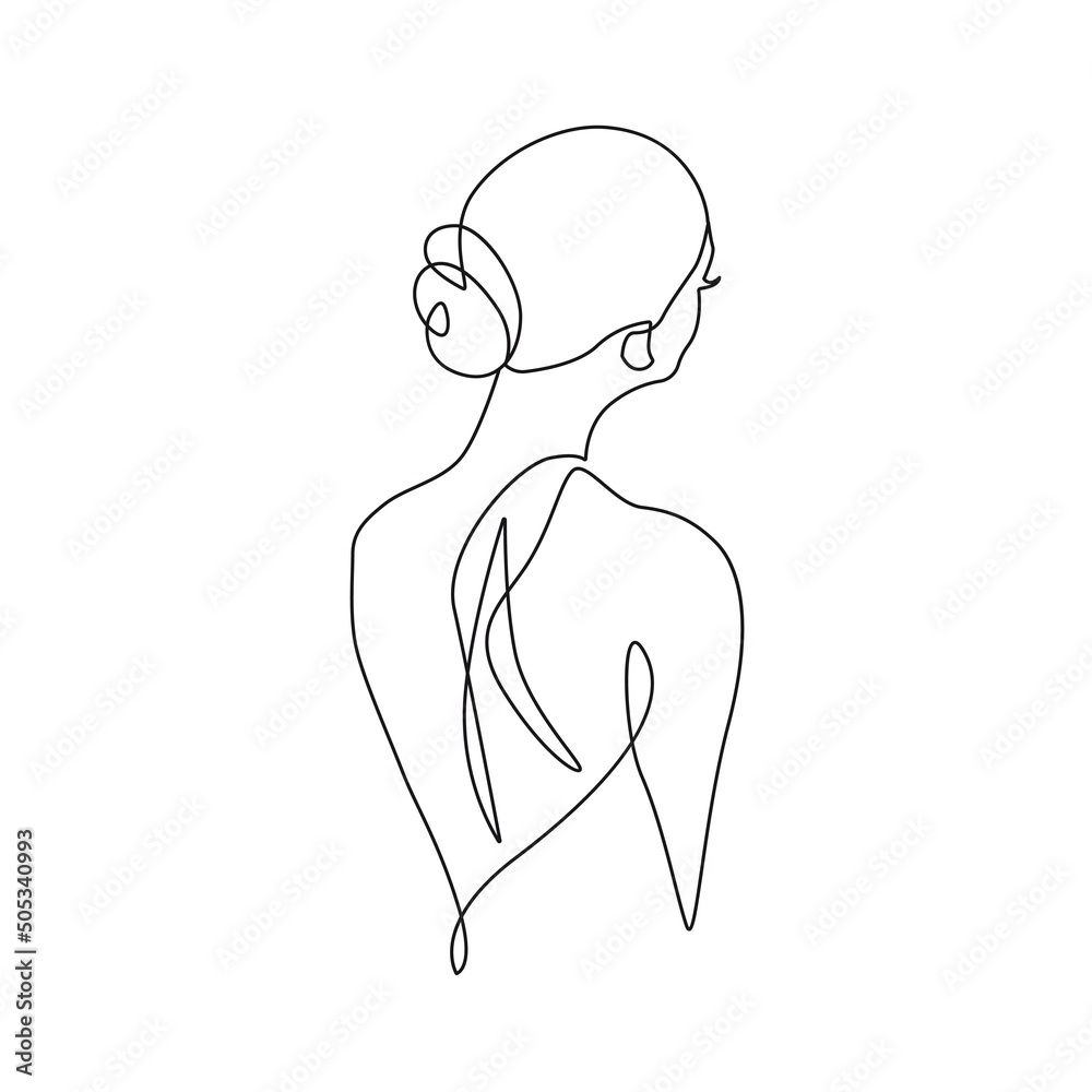 Woman Back Continuous Line Art Drawing. Female Body Minimalist Trendy  Contemporary Illustration. One Line Drawing For Wall Art, Prints, Social  Media, Posters, Invitations, Branding Design (View 8 of 15)