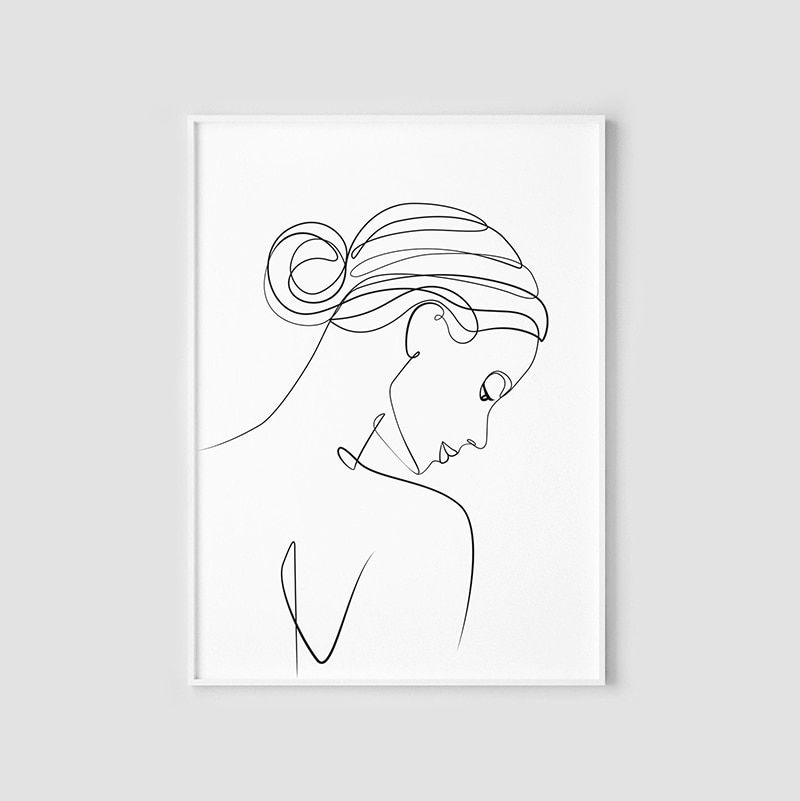 Woman Face One Line Drawing, Female Body Print, Abstract Woman Silhouette  Art, Feminine Print, Printable Wall Art, Houette,anlis – Painting &  Calligraphy – Aliexpress In One Line Women Body Face Wall Art (Photo 15 of 15)