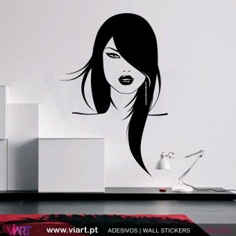Woman's Face – Wall Stickers – Wall Art – Viart Intended For Women Face Wall Art (Photo 2 of 15)