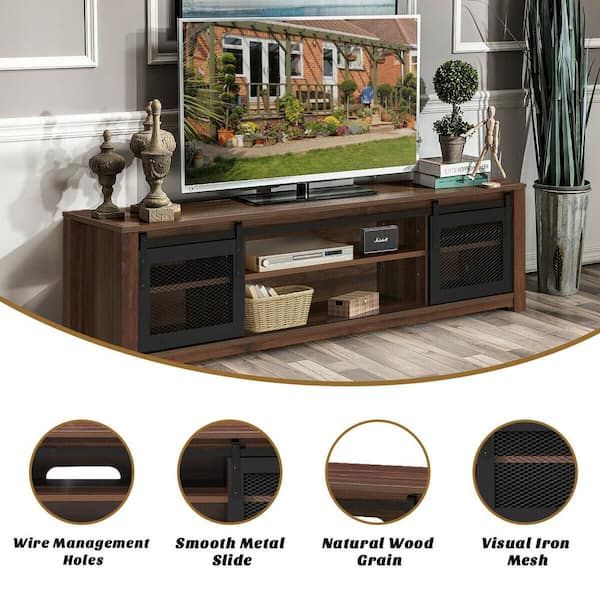 2018 Cafe Tv Stands With Storage For Forclover 59 In. Coffee Tv Stand Fits Tv's Up To 65 In (View 3 of 15)