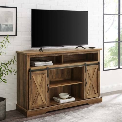 52 Inch Modern Farmhouse Tv Stand – Rustic Oakwalker Edison Within Preferred Modern Farmhouse Rustic Tv Stands (Photo 14 of 15)