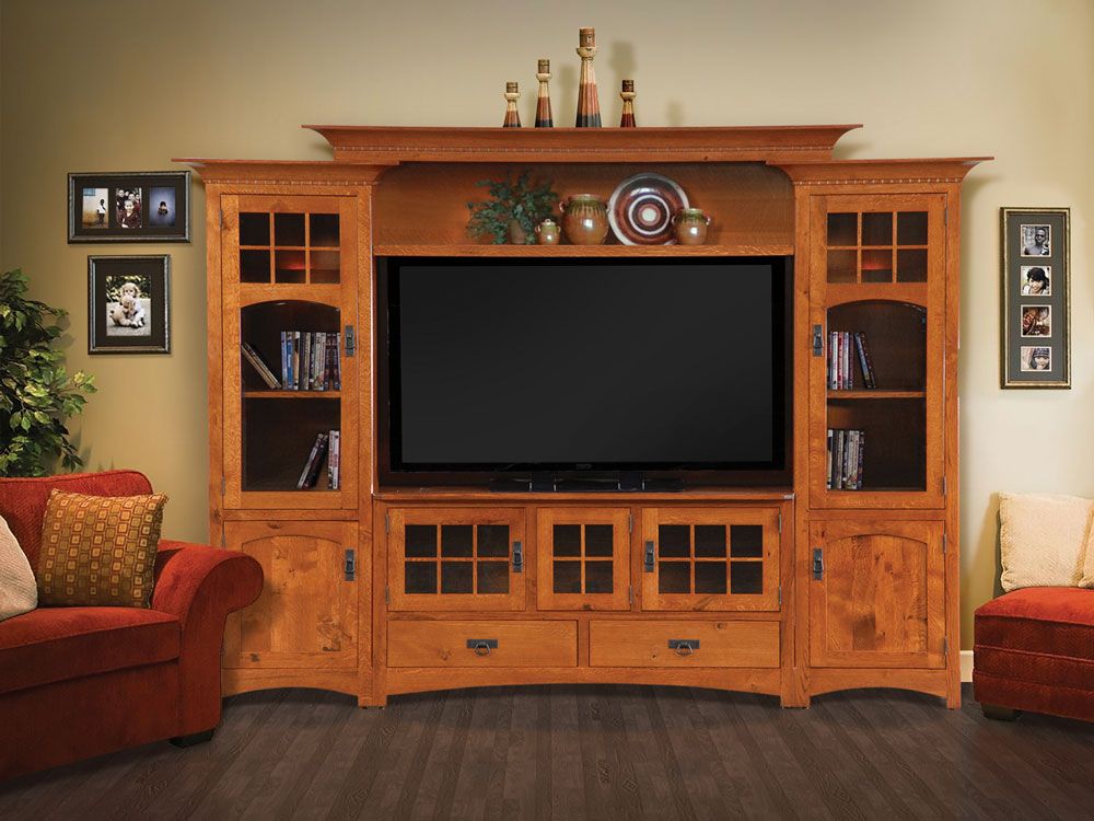 Amish Home Furnishings – Amish Furniture In Daytona Beach Florida :: Entertainment  Centers :: Winchester Bridge Entertainment Wall Unit With 60" Tv Console In Well Known Entertainment Units With Bridge (View 2 of 15)