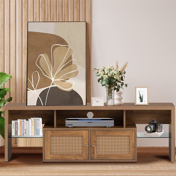 Featured Photo of 15 The Best Farmhouse Rattan Tv Stands