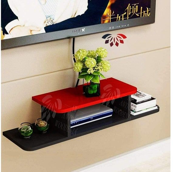 Best And Newest Top Shelf Mount Tv Stands Pertaining To Wall Shelf For Set Top Box/wifi Router/t.v Entertainment Unit – Etsy (Photo 13 of 15)