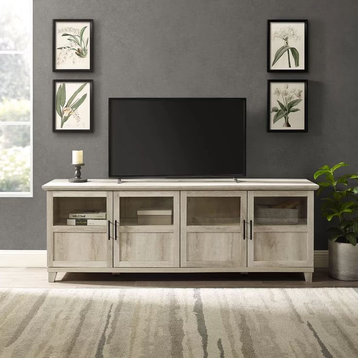 Fashionable Romain Stands For Tvs With Charlton Home Romain Tv Stand For Tvs Up To 78" & Reviews (Photo 3 of 15)