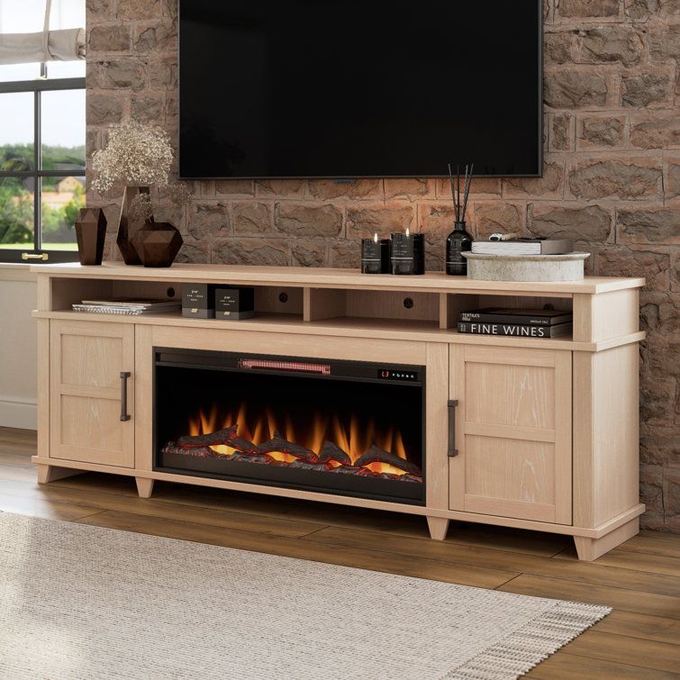 Lark Manor Anbar 86" Fully Assembled Tv Stand With Electric Fireplace, Fits  Tvs Up To 98" (View 9 of 15)