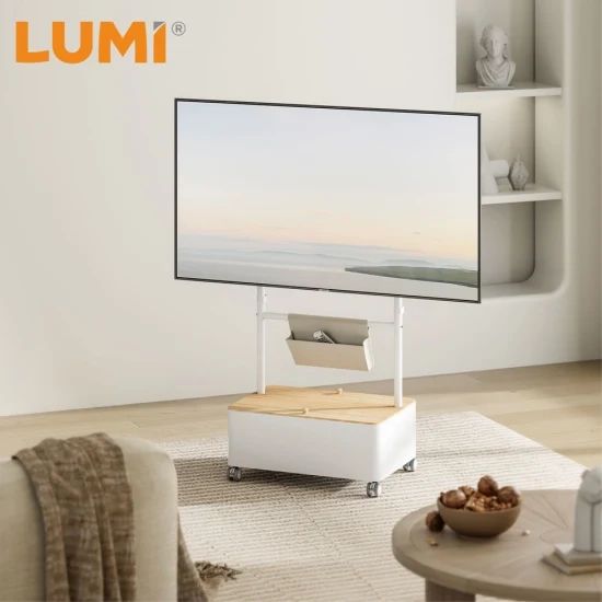 Lumi Easel Studio Minimalist Tv Floor Stand With Wheels – Mobile Rolling  Stand With Storage Box & Pouch – Oem/odm – China Modern Tv Stand And Rolling  Tv Cart Price (View 4 of 15)