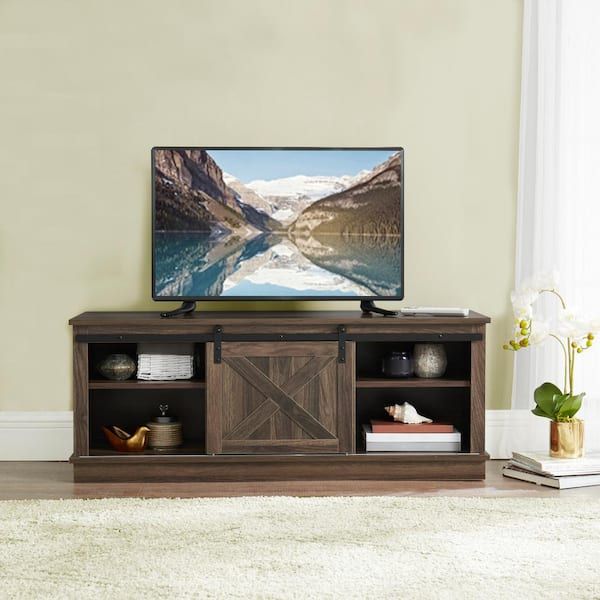 Maykoosh Mocha Cream Farmhouse Tv Stand Fits Tvs Up To 50 In (View 9 of 15)