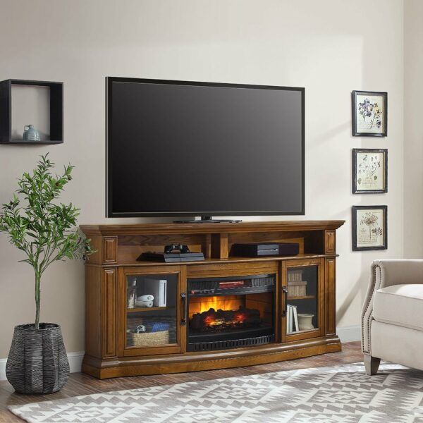 Middleton 72in Warm Ash Electric Fireplace Entertainment Center (View 4 of 15)
