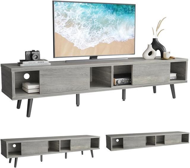Most Popular Bestier Tv Stand For Tvs Up To 75" Within Bestier Mid Century Modern Tv Stand For Tvs Up To 75" With Storage Grey –  Newegg (View 13 of 15)