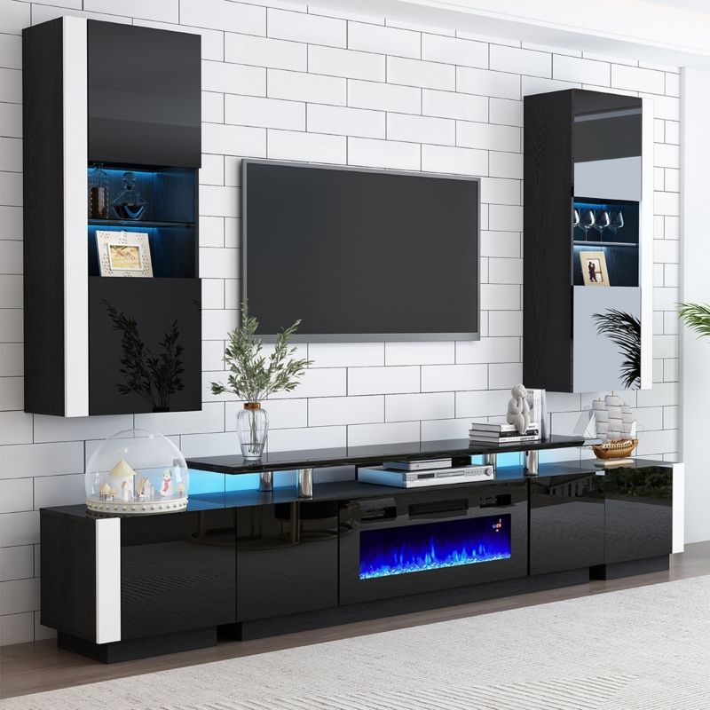 Most Recent Modern Fireplace Tv Stands With Fireplace Tv Stand 70 Inch – Foter (View 6 of 15)