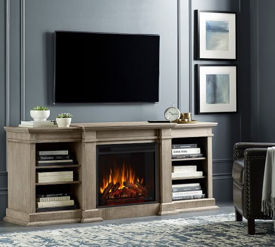 Pottery Barn For Latest Electric Fireplace Tv Stands (View 14 of 15)