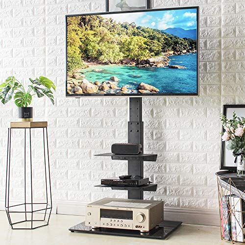 Rfiver Universal Floor Tv Stand With Swivel Mount And Adjustable Media  Shelves A Must – Furniturev Inside 2017 Universal Floor Tv Stands (Photo 15 of 15)