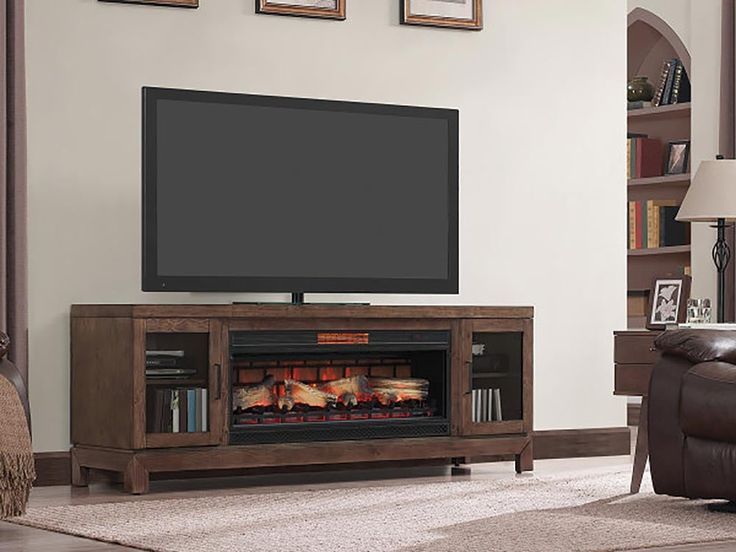 The Berkeley 76" Infrared Electric Fireplace Tv Stand In Spanish Gray Is… (Photo 15 of 15)