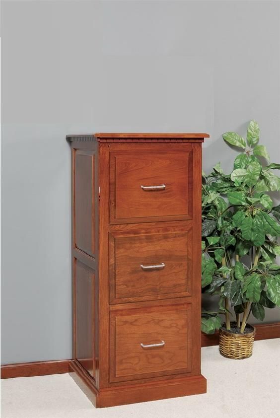 Three Drawer Traditional File Cabinet From Dutchcrafters Amish Throughout Famous Wood Cabinet With Drawers (View 8 of 15)